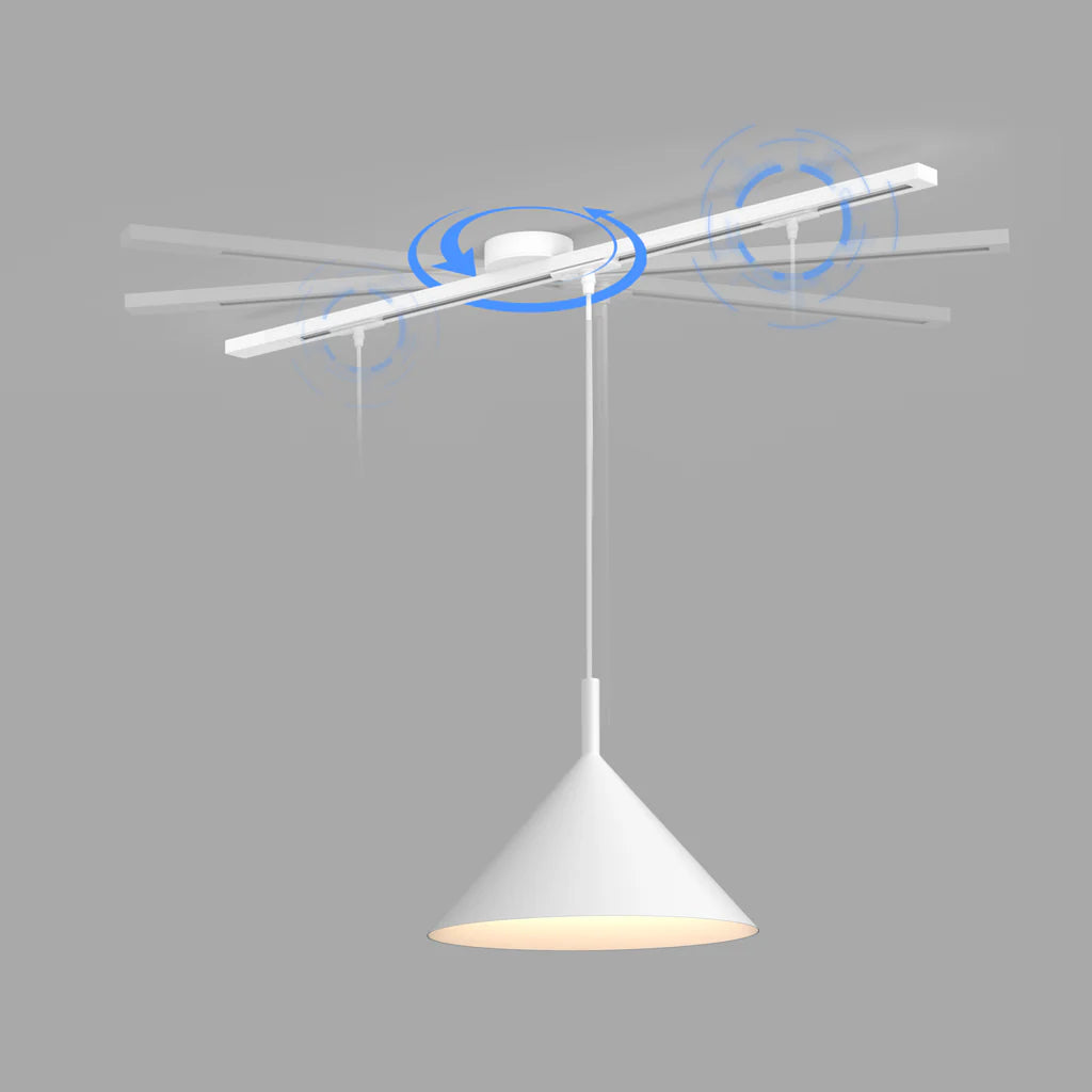 Verstelbare plafondrailhouder voor hanglamp
