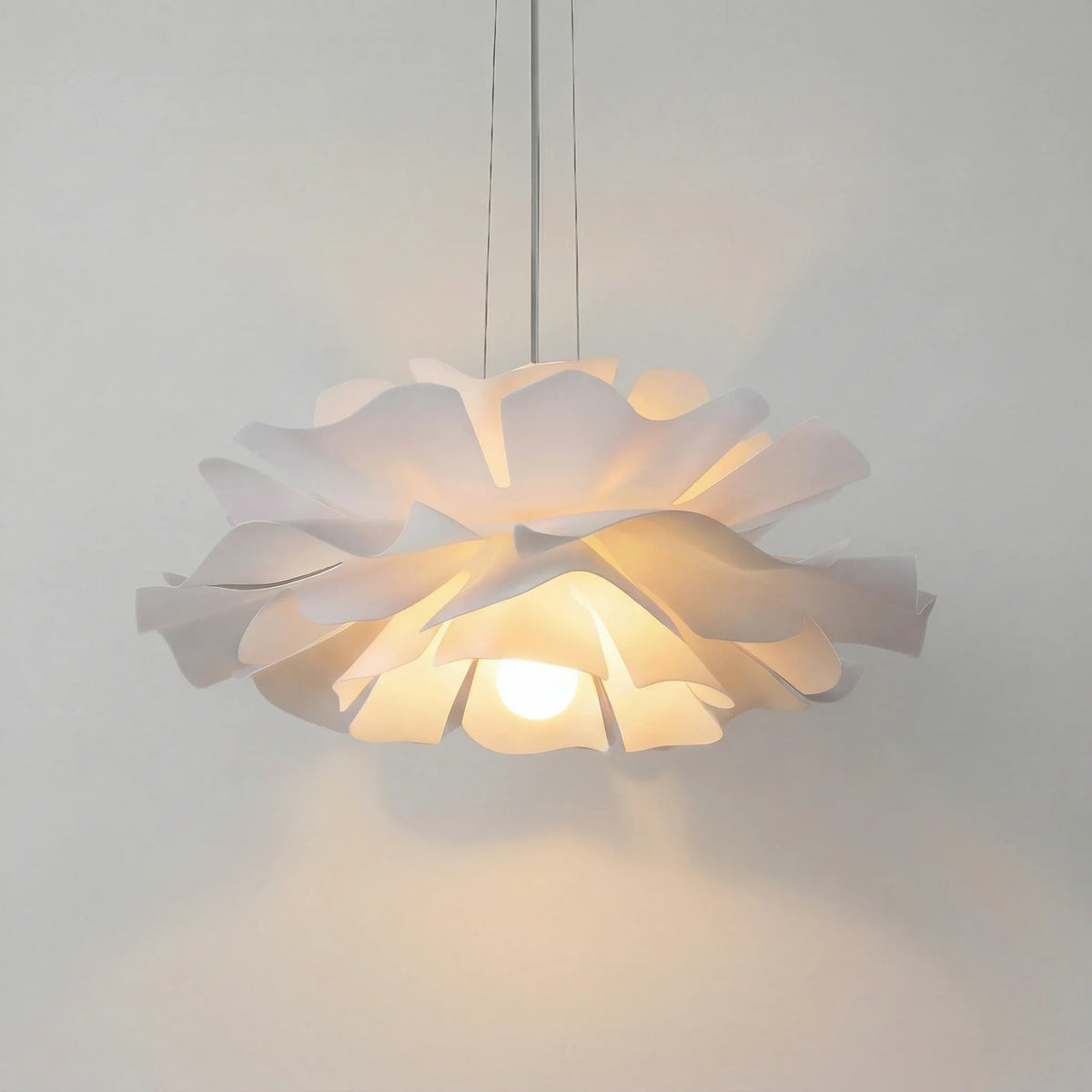 Japandi lotus flower pendant lamp with layered petals