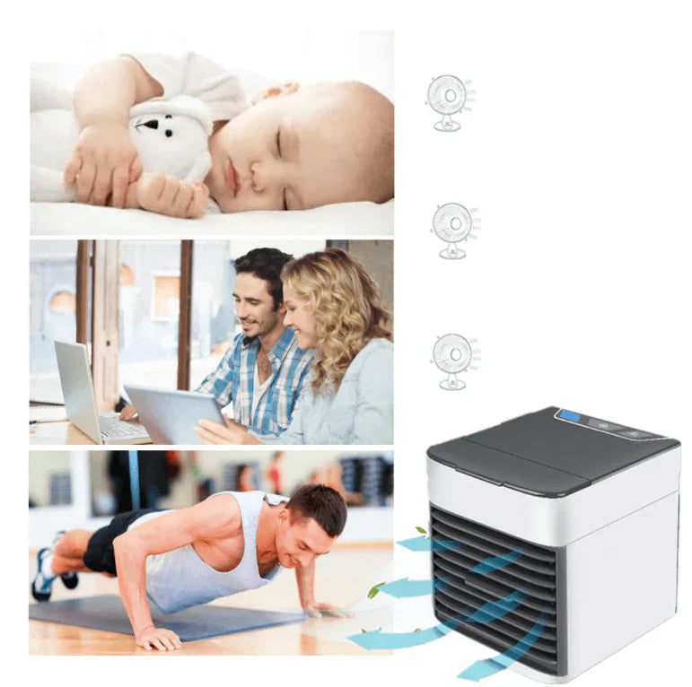 Mini klimatyzer powietrza z wentylatorem i zasilaniem USB