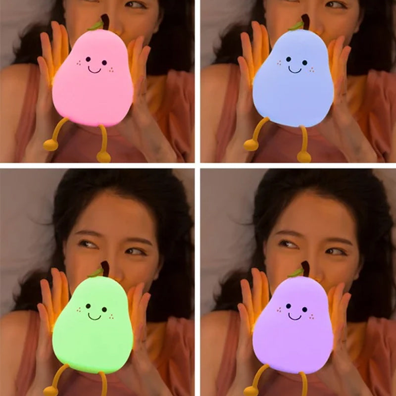 Lampka nocna w kształcie gruszki z regulacją światła