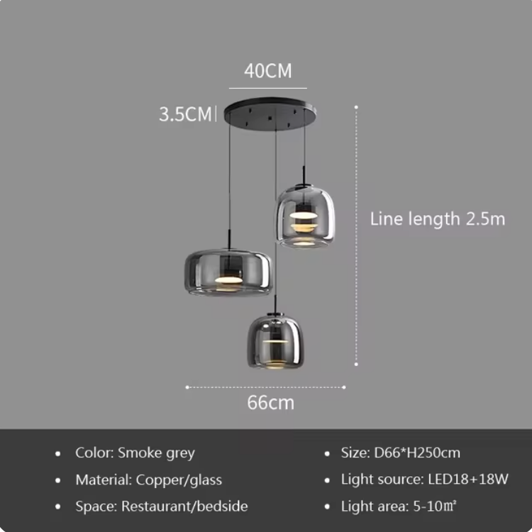 Nowoczesna Lampa Wisząca Nordic ze Szkła 19