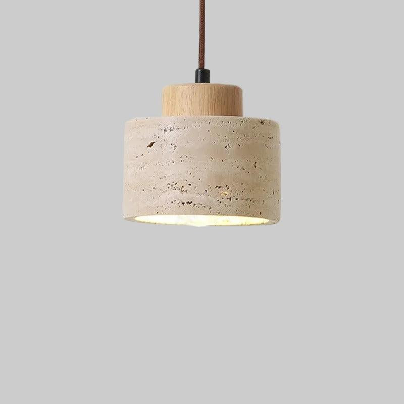 Minimalistyczna Lampa Wisząca z Travertynu Naturalnego 25