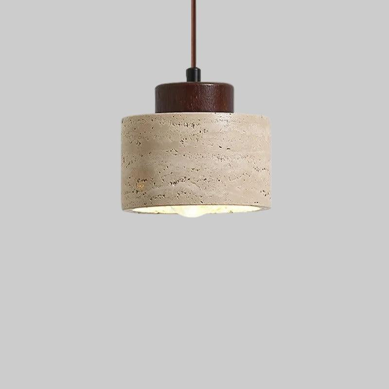 Minimalistyczna Lampa Wisząca z Travertynu Naturalnego 27