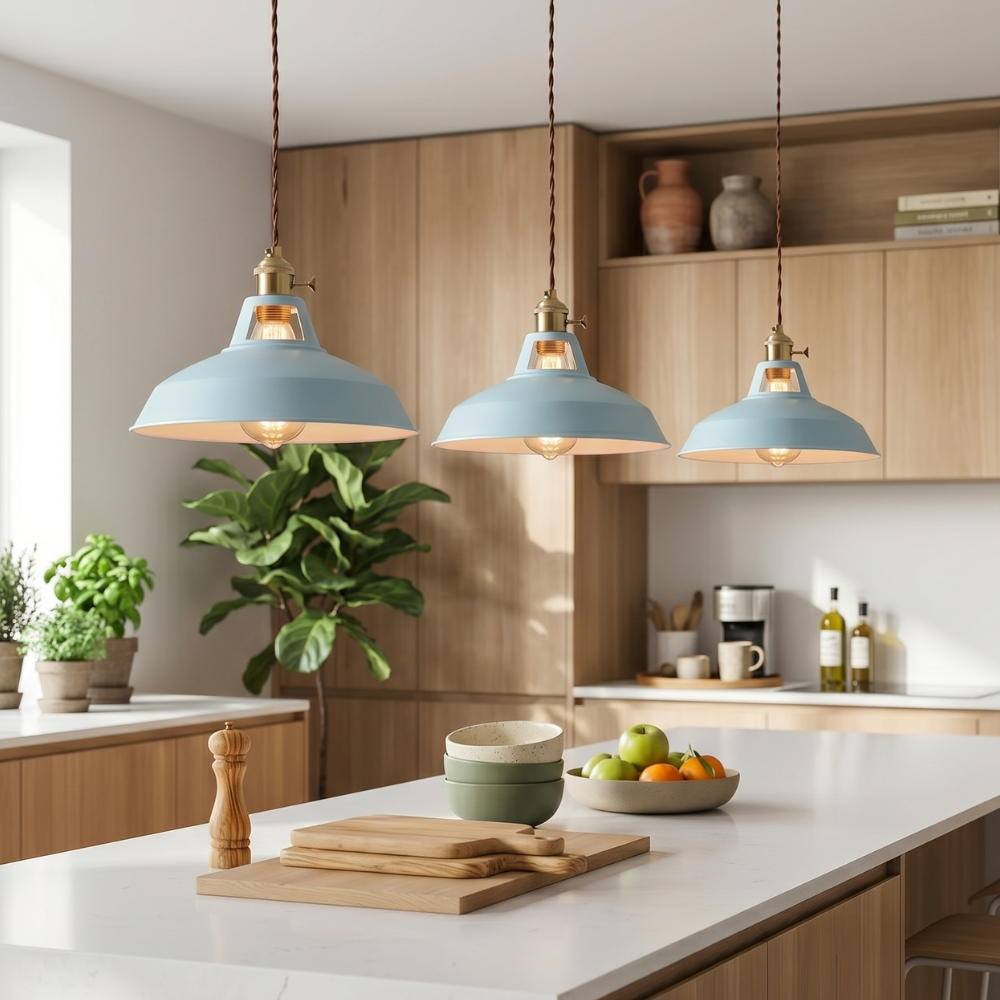 Kolorowa Lampa Wisząca Industrialna, Regulowana Wysokość 34