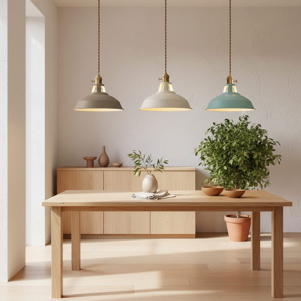 Kolorowa Lampa Wisząca Industrialna, Regulowana Wysokość 3
