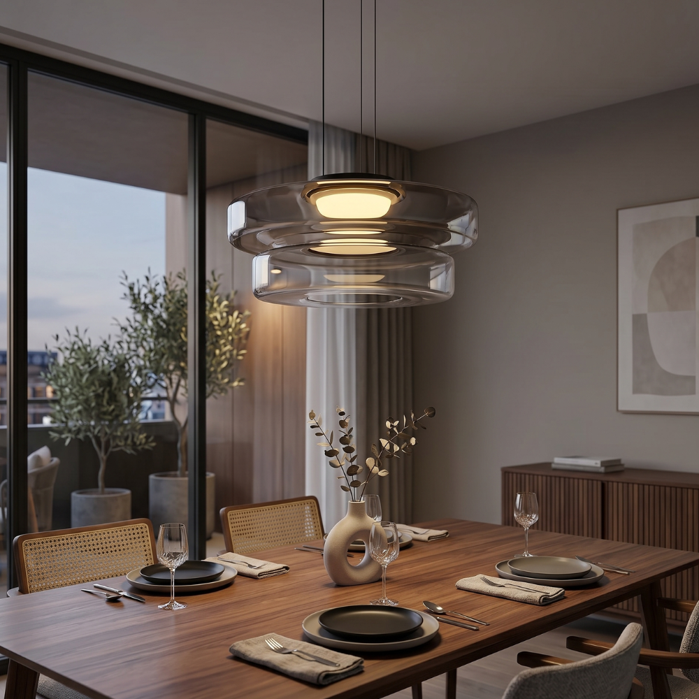 Regulowana Lampa Wisząca Minimalistyczna Szkło 8