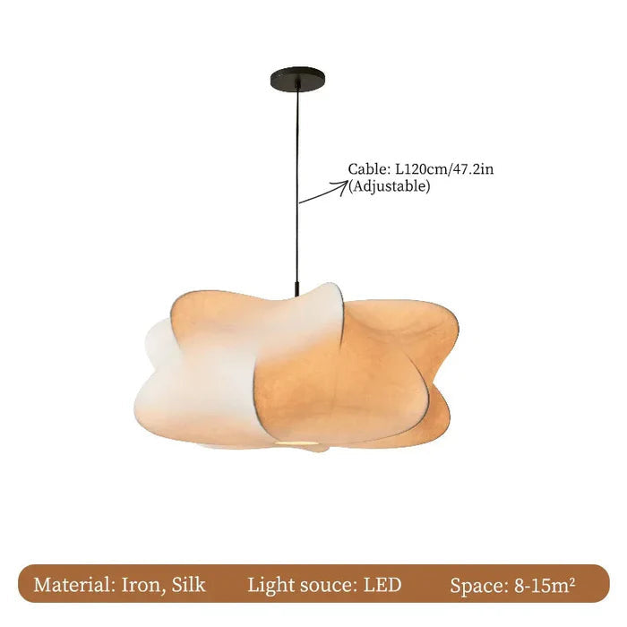 Lampa wisząca jedwabna Wabi Sabi, minimalistyczna 9