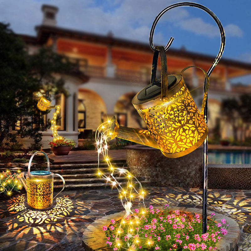 Solarna lampa ogrodowa z efektem wodospadu
