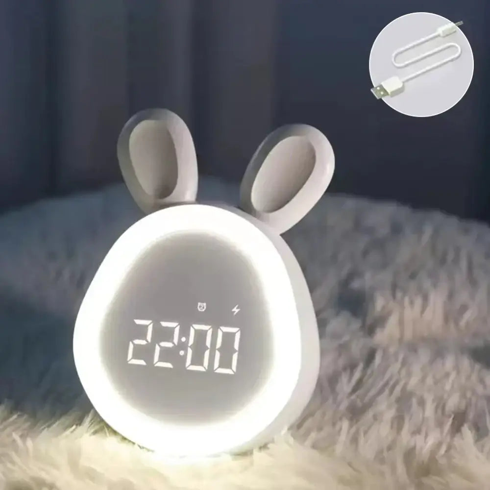 Digital alarm clock shaped like a rabbit with backlight