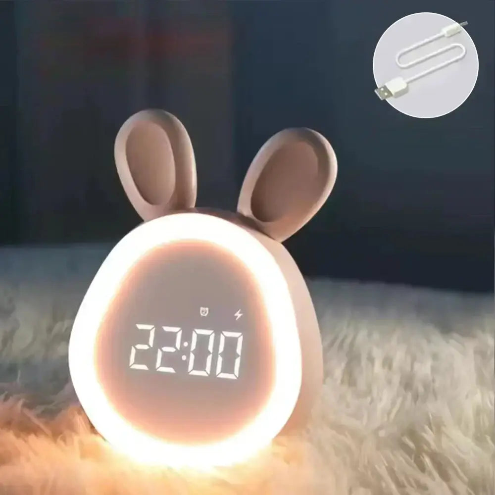 Digital alarm clock shaped like a rabbit with backlight