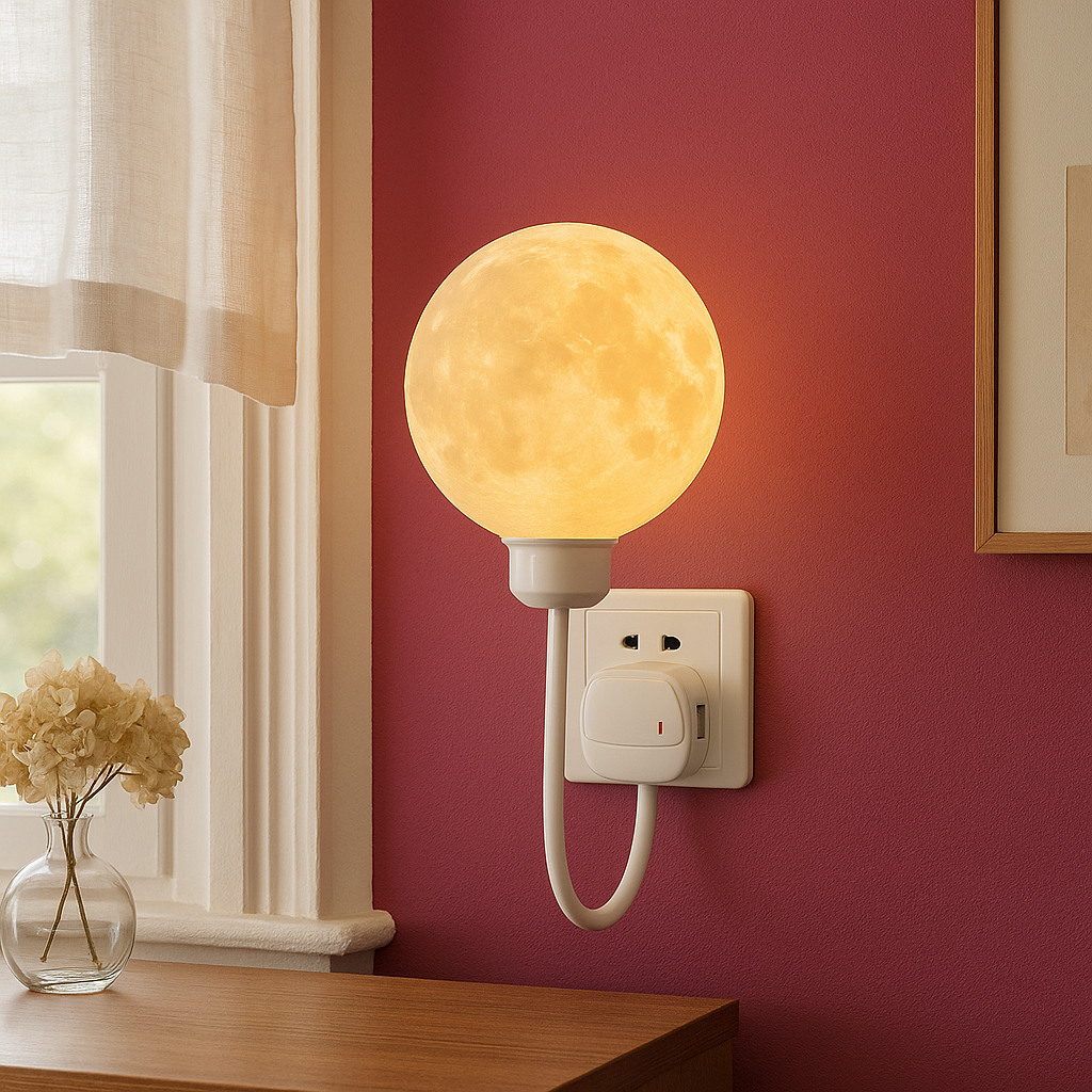 Minimalistyczna lampa ścienna Moon Plug-in