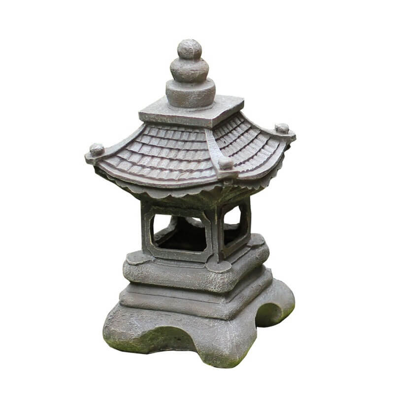 Solar­na lampa ogrodowa LED w stylu zen pagoda z efektem kamienia