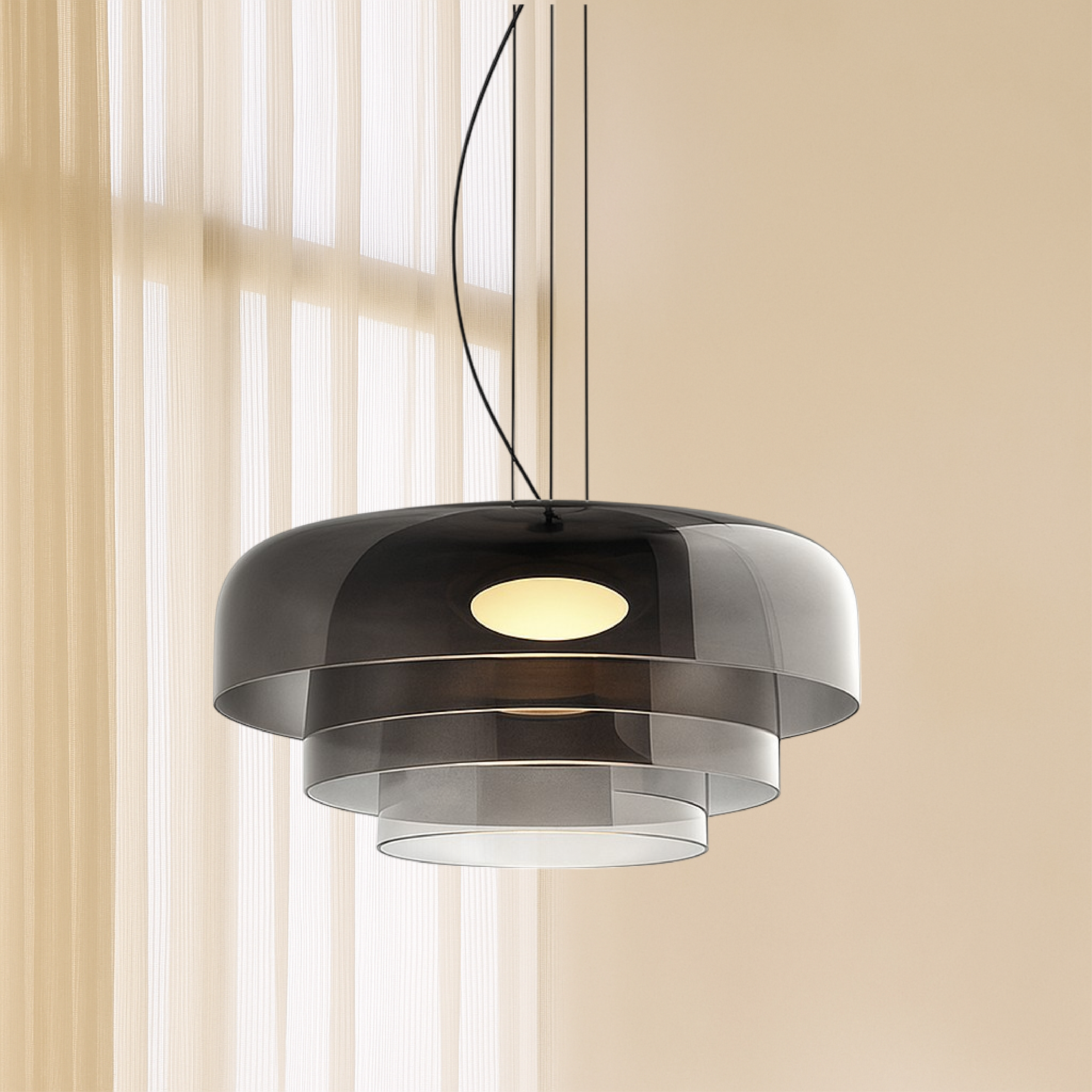 Nowoczesna lampa sufitowa ze szkła wielowarstwowego