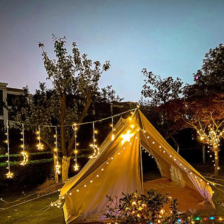 Solarna girlanda świetlna gwiazdy i księżyce