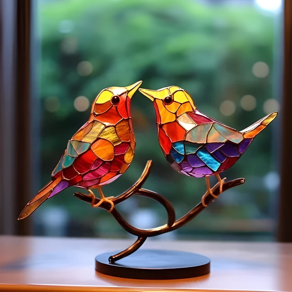 Handgemaakte vogelbeeldjes van decoratief kunstglas