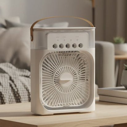 Portable mini humidifier with 2-in-1 fan – desktop cooling