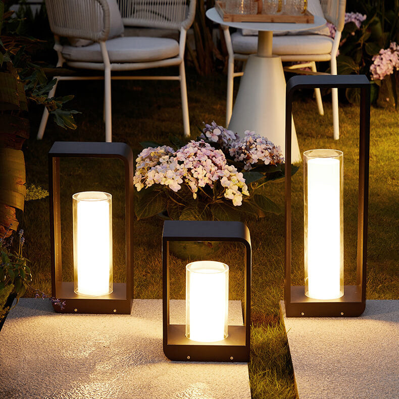 Modern freestanding solar outdoor lamp