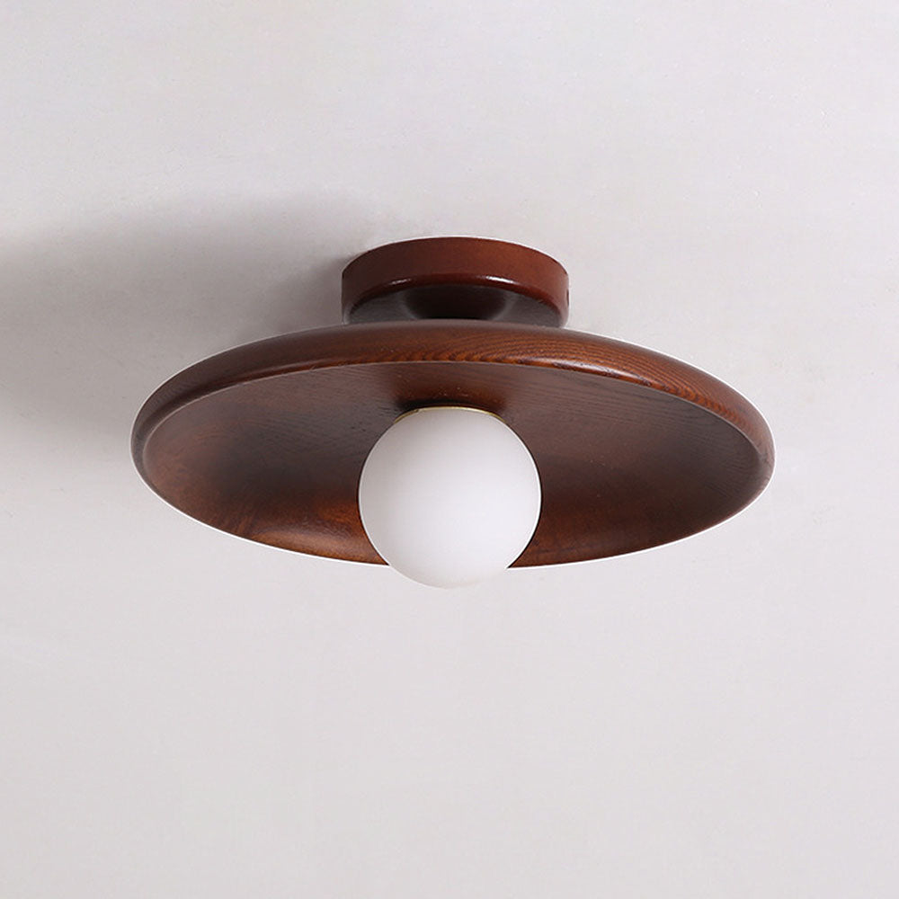 Nowoczesna lampa sufitowa z metalowym talerzem