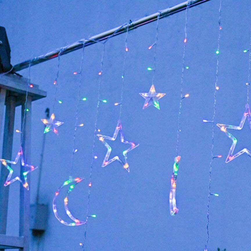 Solarna girlanda świetlna gwiazdy i księżyce