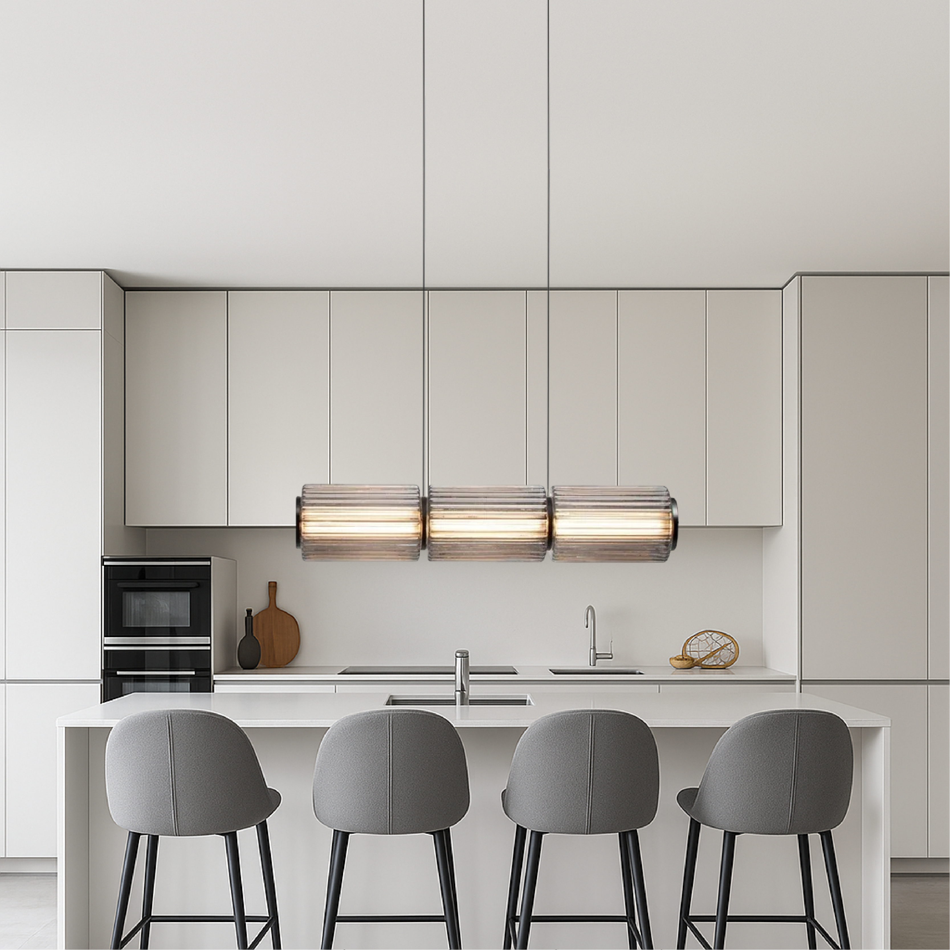 Lampa wisząca ze szkła cylindrycznego