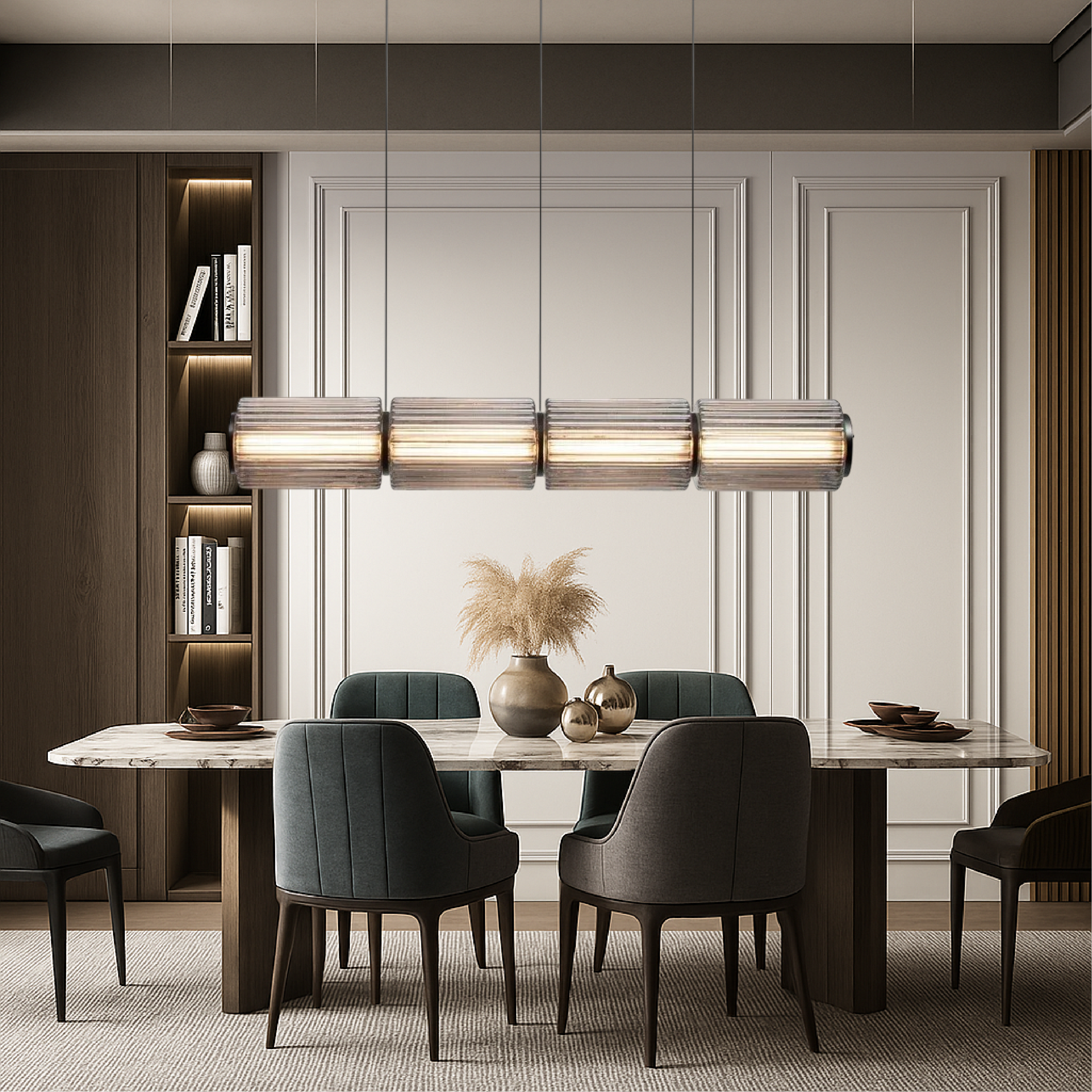 Lampa wisząca ze szkła cylindrycznego