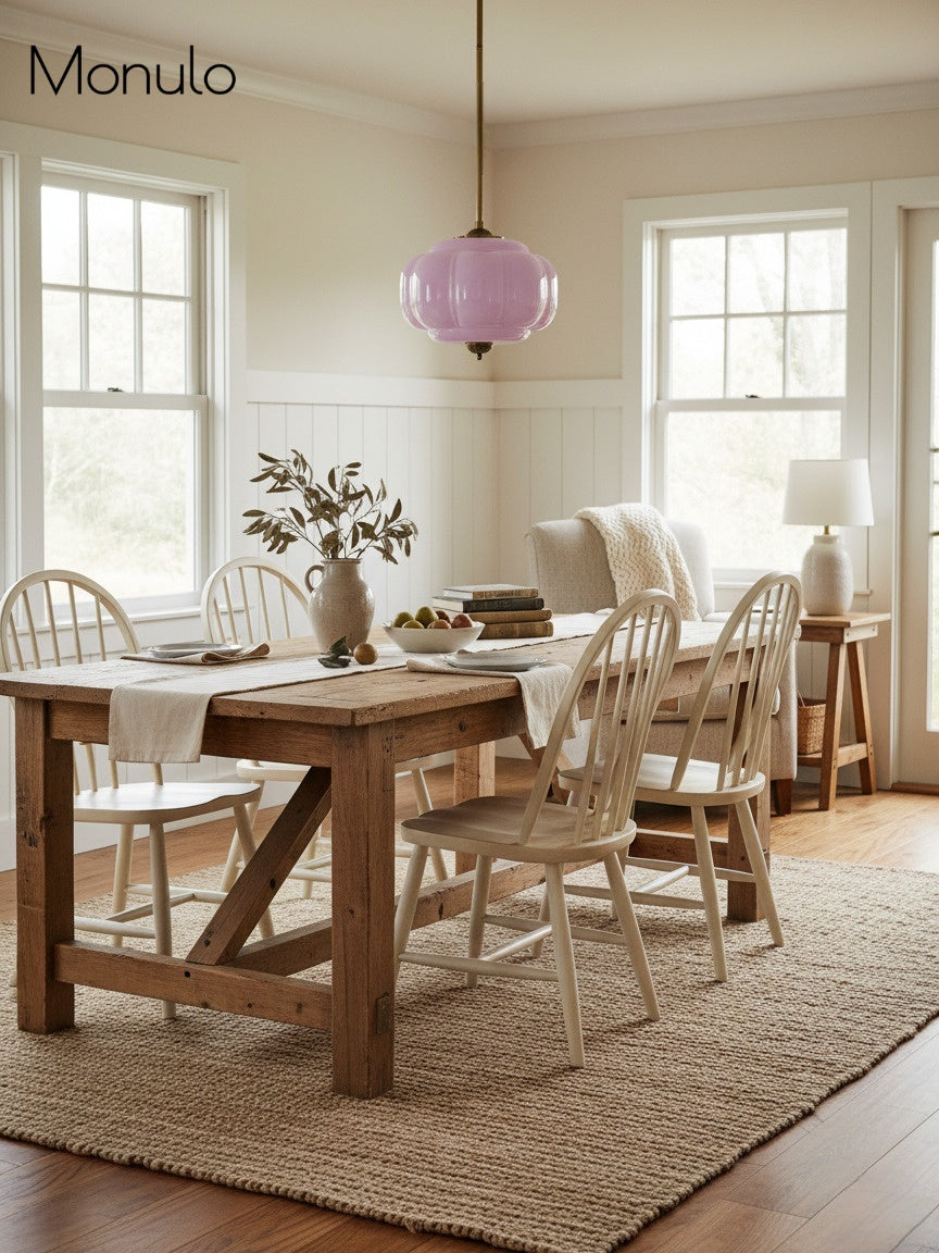 Klasyczna lampa wisząca w kształcie dyni szklana półpłaska