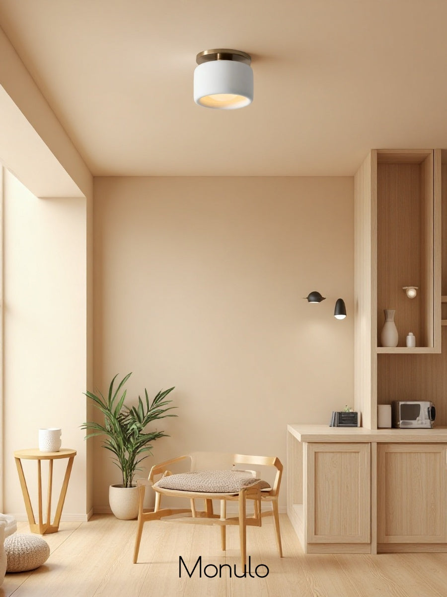 Nowoczesna porcelanowa lampa sufitowa montowana na płasko