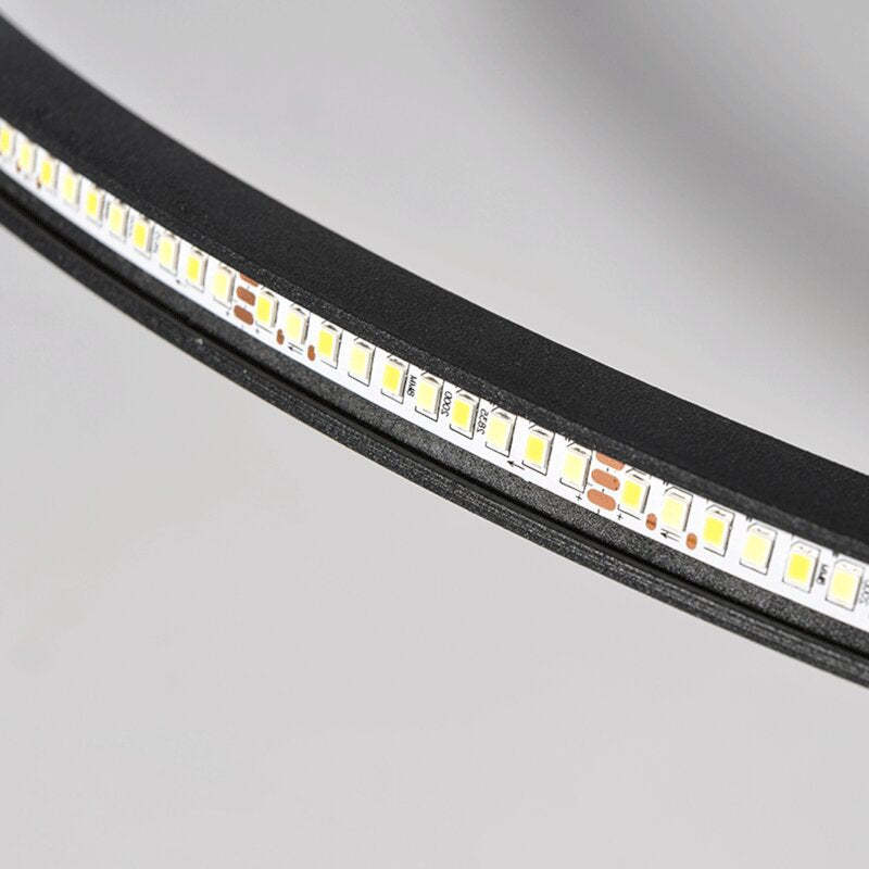 Okrągła lampa sufitowa natynkowa z obręczą i płaskim panelem