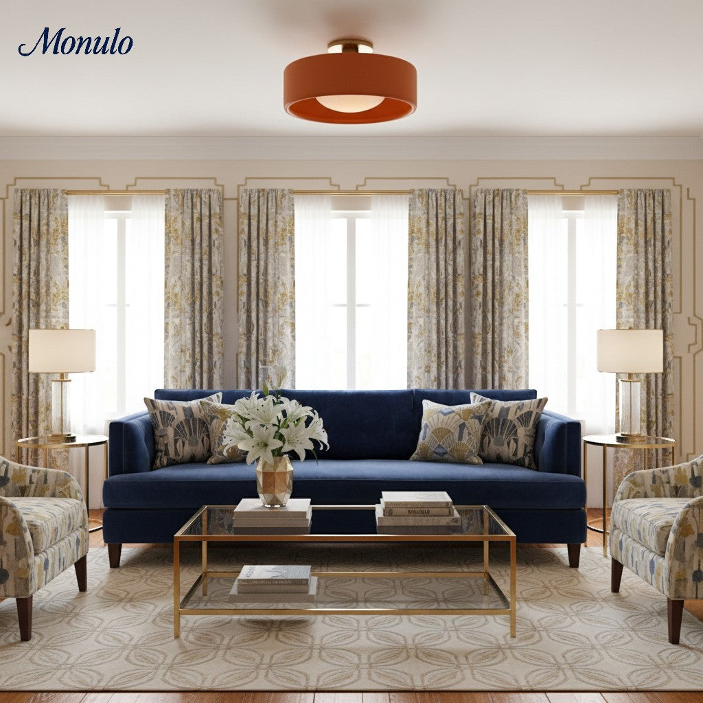 Nowoczesna porcelanowa lampa sufitowa montowana na płasko