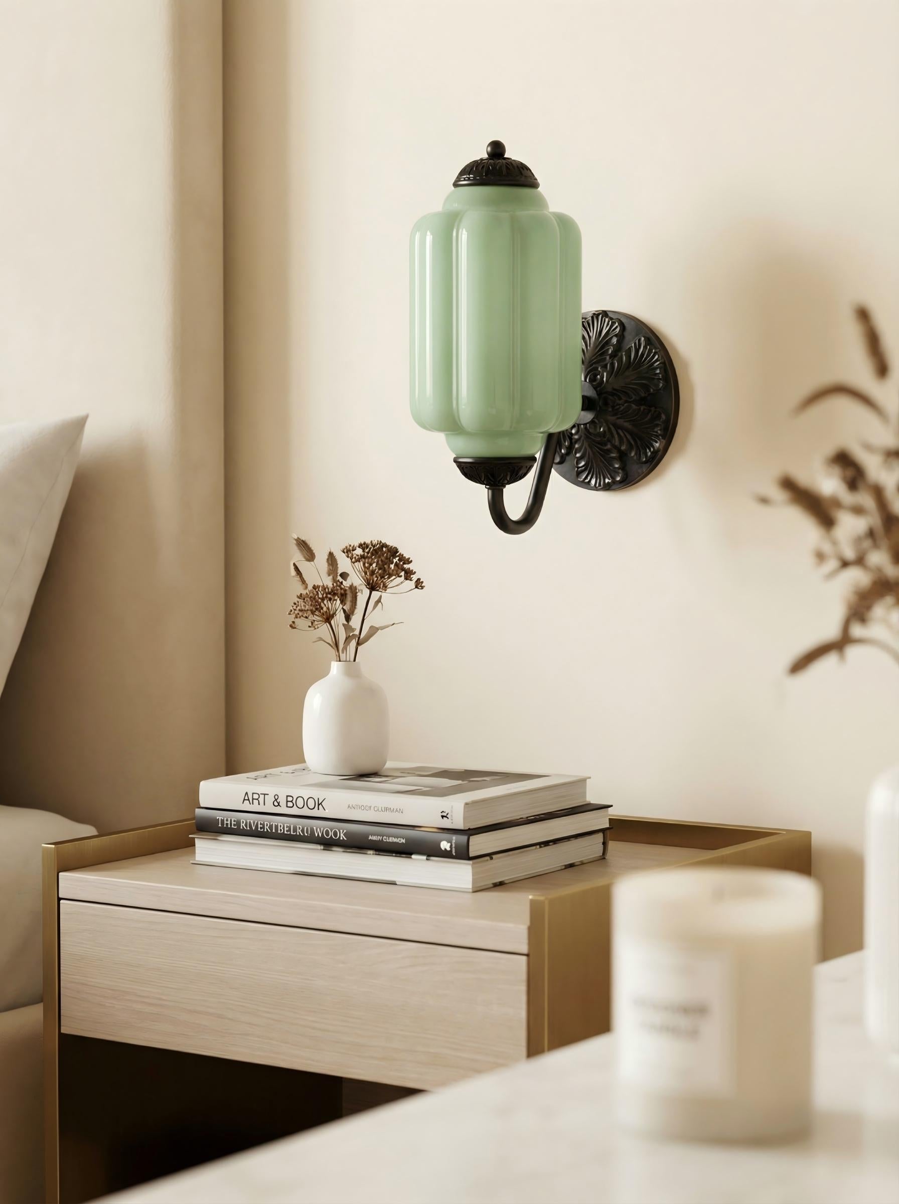 Kinkiet ścienny do korytarza ze szkła w stylu vintage