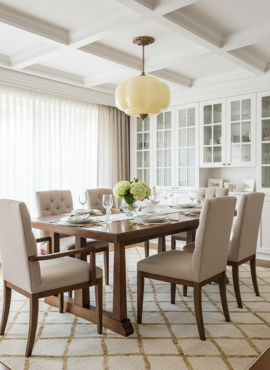 Klasyczna lampa wisząca w kształcie dyni szklana półpłaska