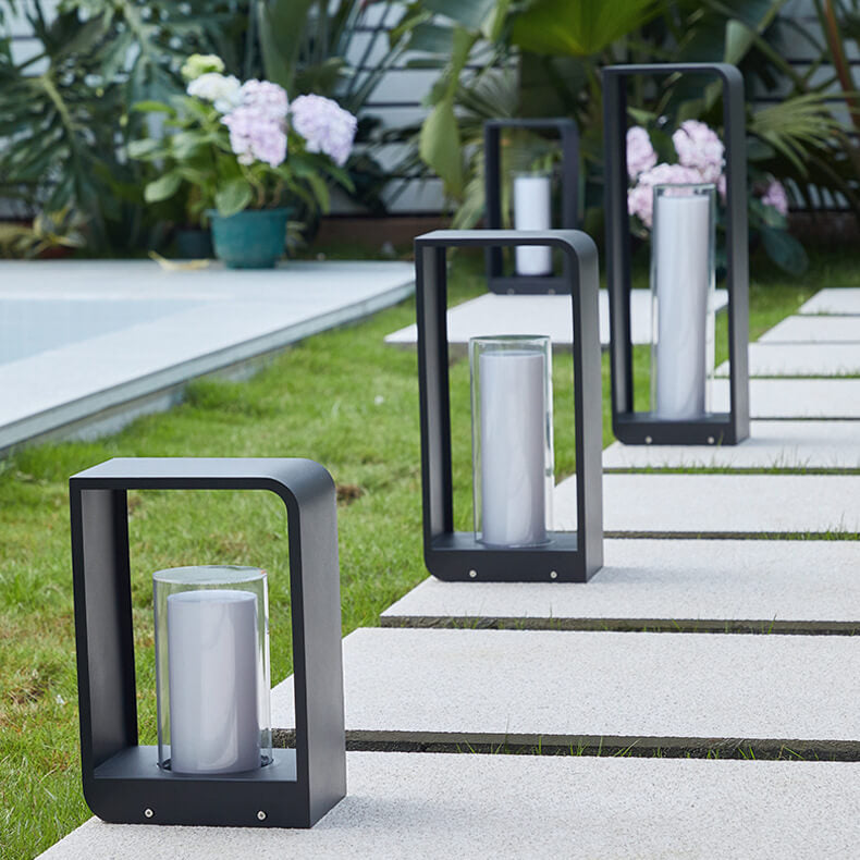Modern freestanding solar outdoor lamp