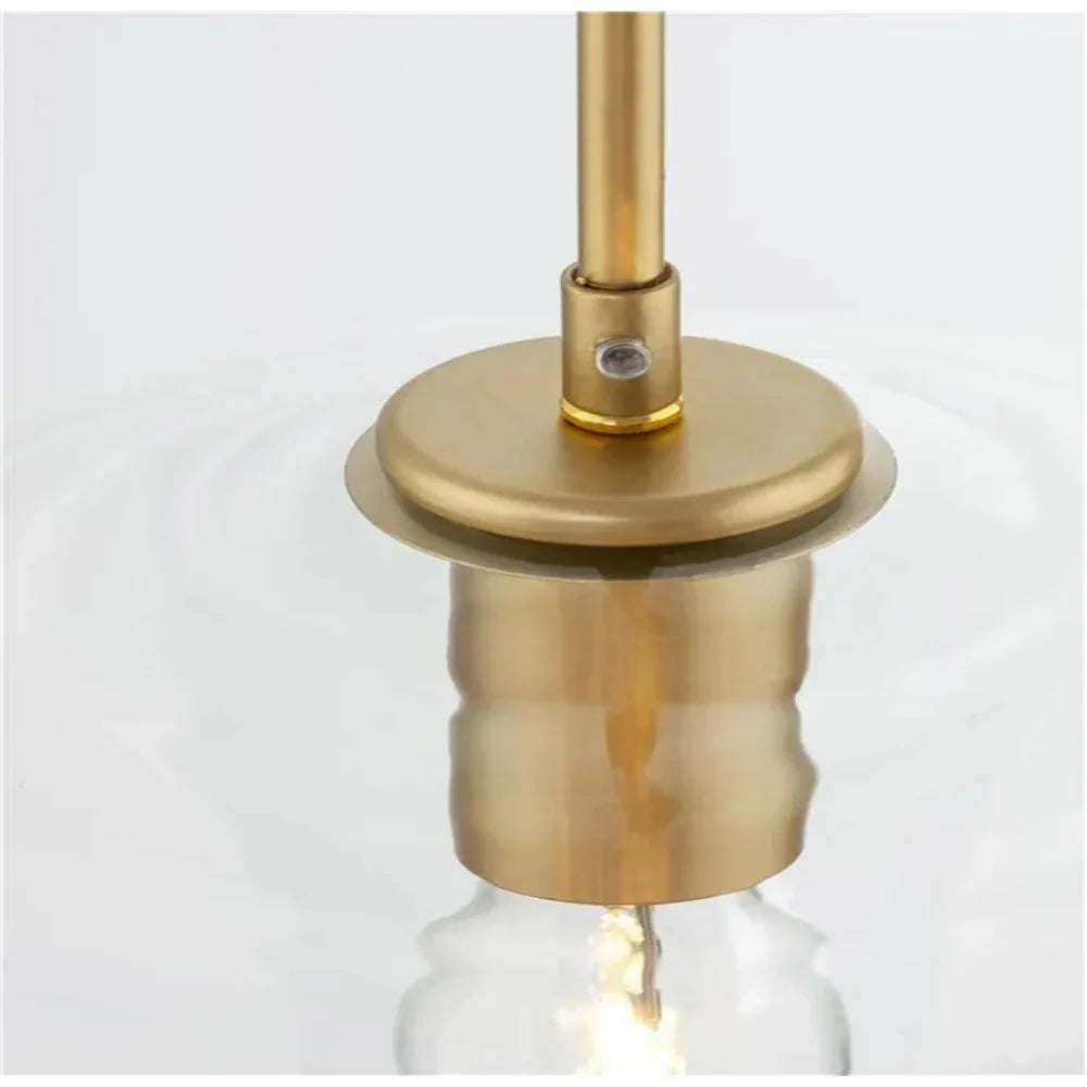 Lampa wisząca szklana diamentowy klosz przezroczysty bursztynowy