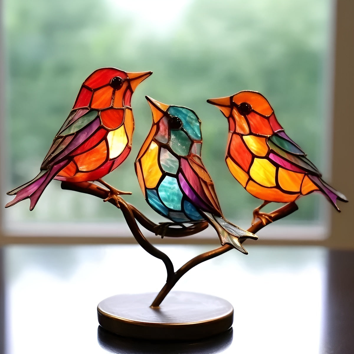 Handgemaakte vogelbeeldjes van decoratief kunstglas