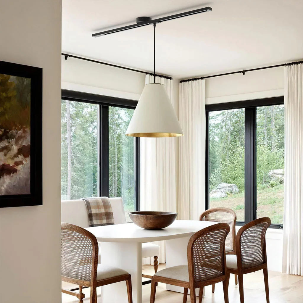 Verstelbare plafondrailhouder voor hanglamp