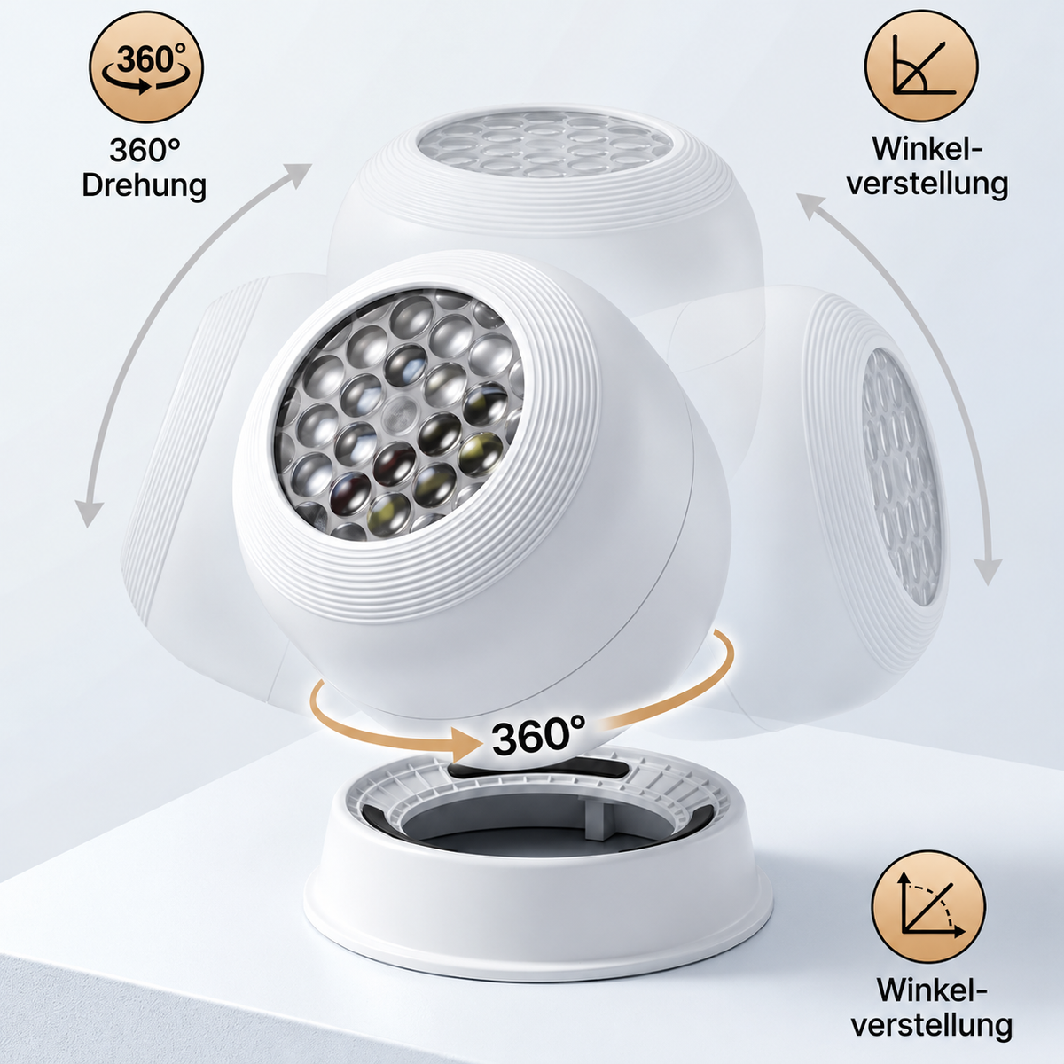 Projecteur LED de flocons de neige avec rotation à 360 degrés