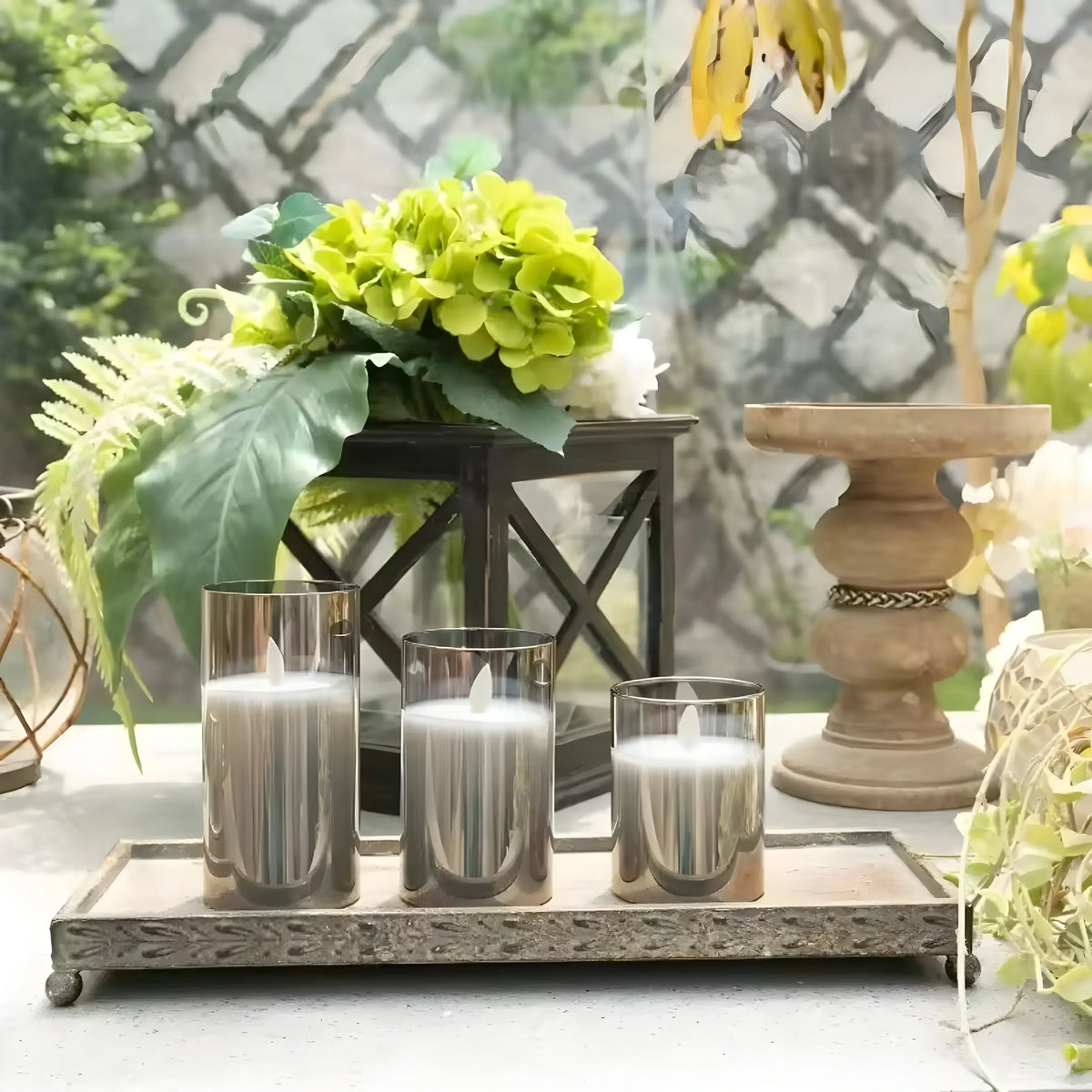 Elegant LED candle lamp with a warm flame effect