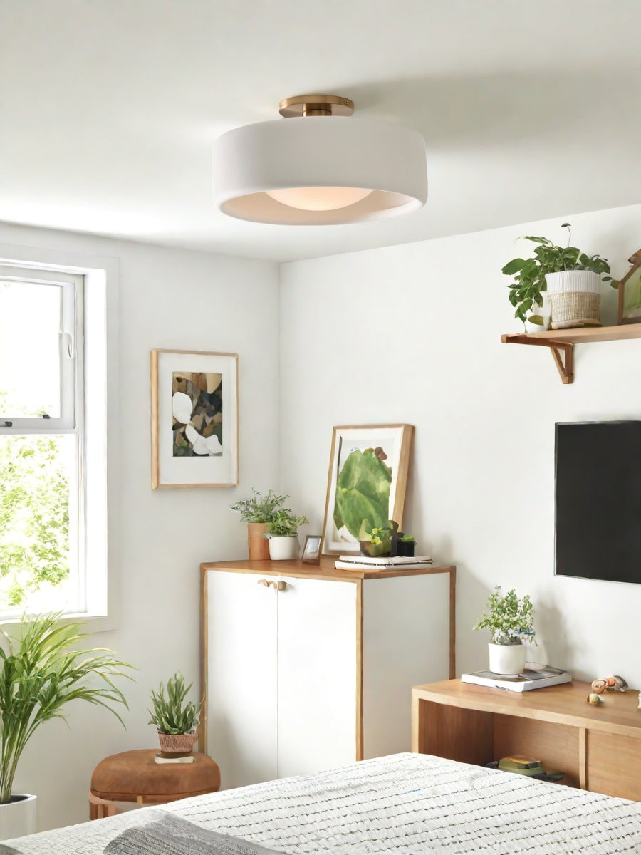 Nowoczesna porcelanowa lampa sufitowa montowana na płasko