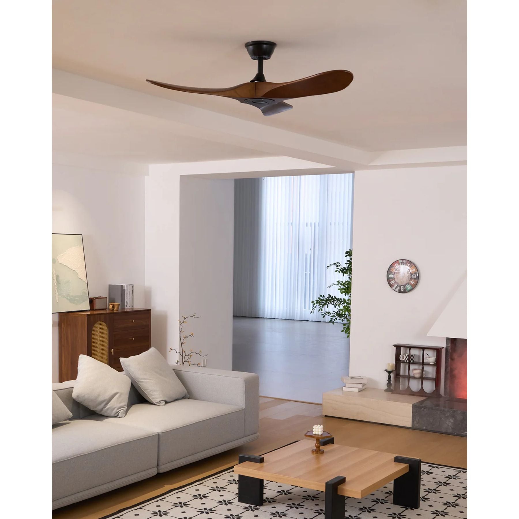 Modern wooden ceiling fan