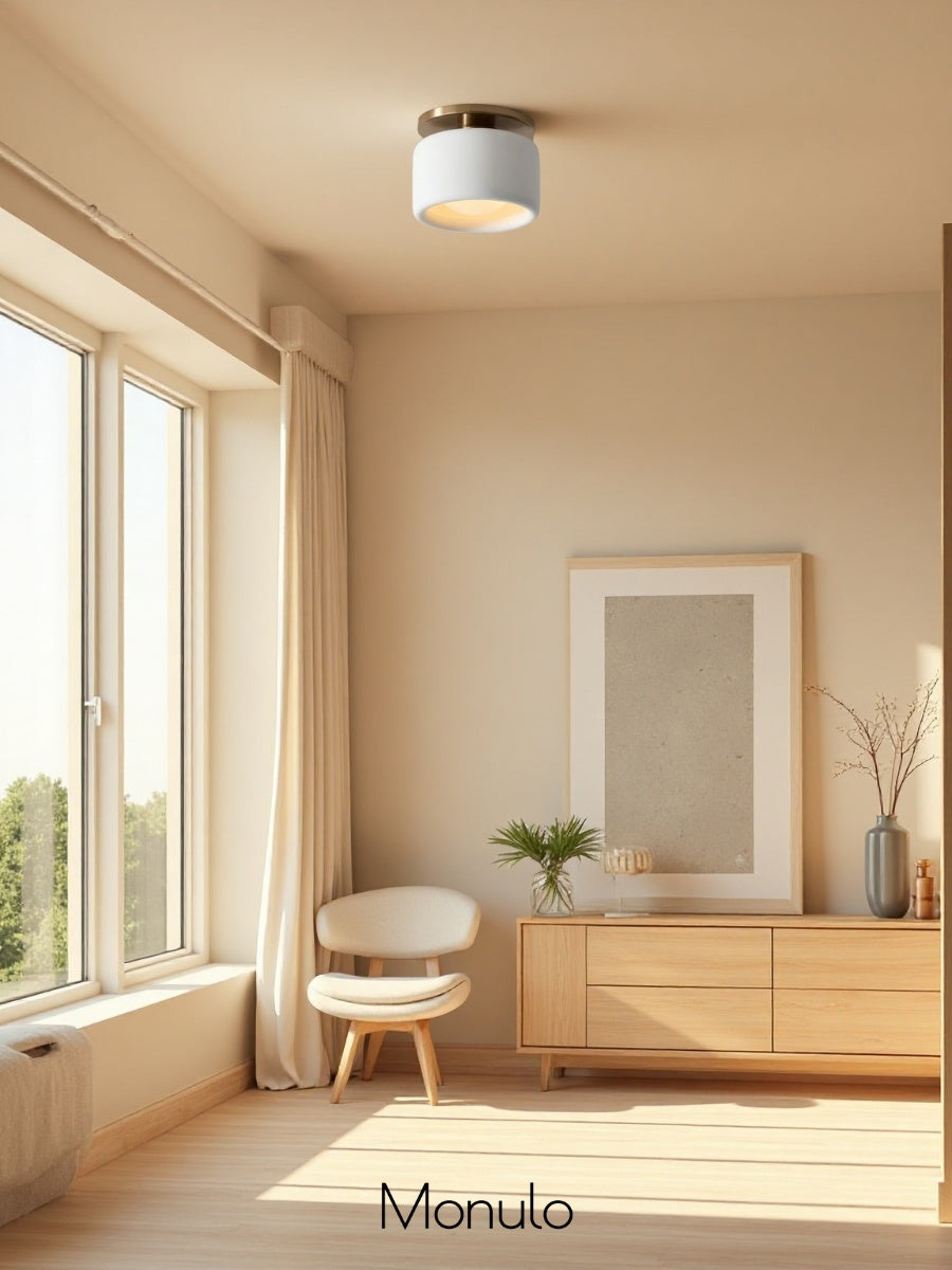 Nowoczesna porcelanowa lampa sufitowa montowana na płasko