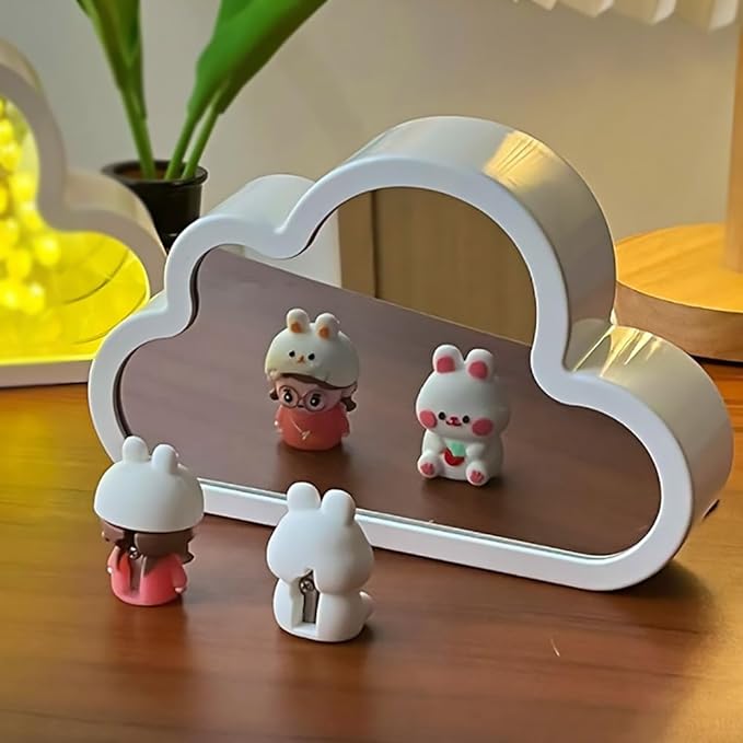 Estetyczna lampa stołowa z lustrem i tulipanami