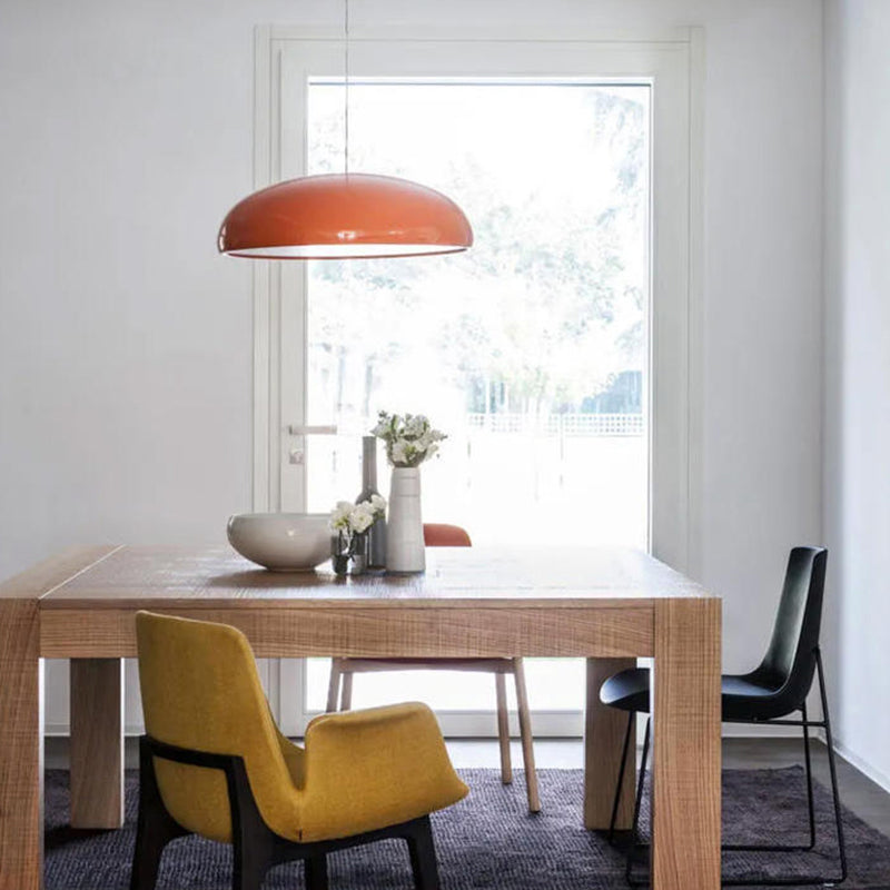 Lampa wisząca półkulista metalowa