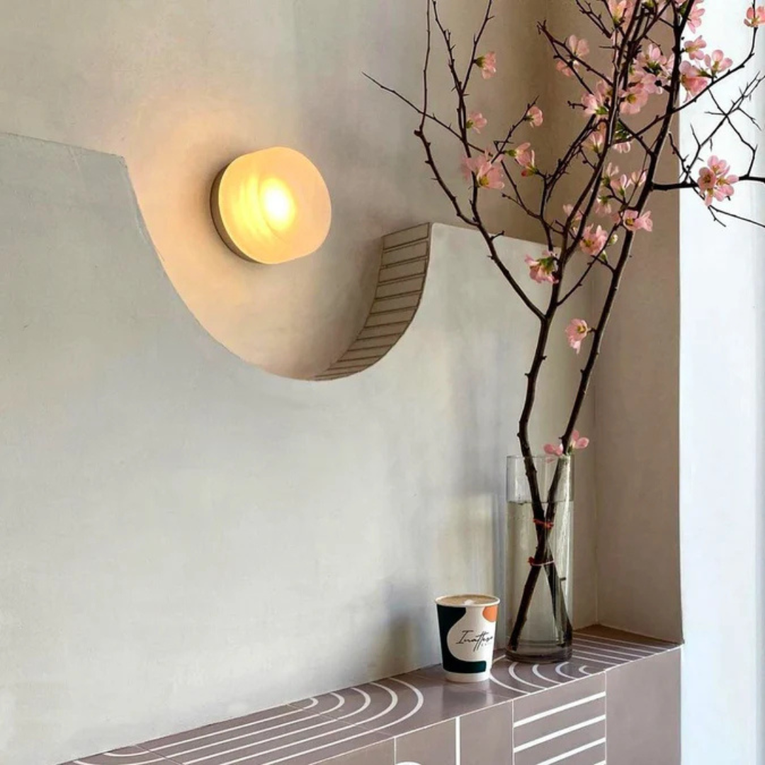 Ronde wandlamp met verzonken diffuser