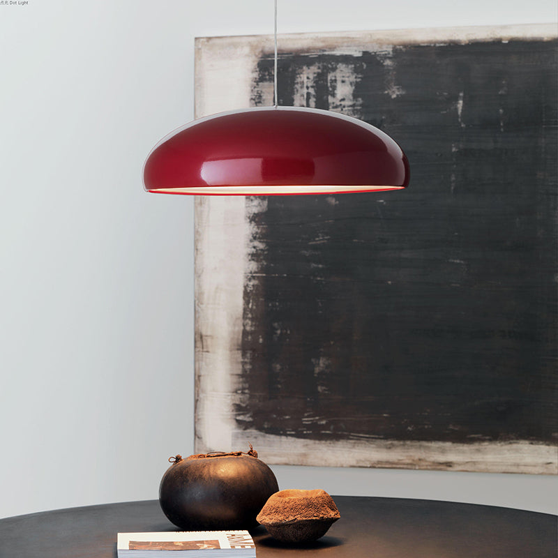 Lampa wisząca półkulista metalowa
