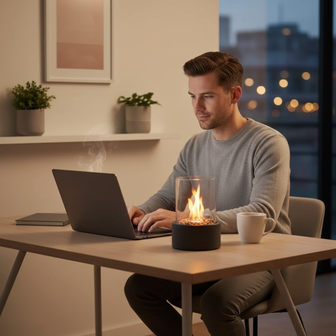 Decoratieve bio-ethanol tafelhaard voor sfeerverlichting