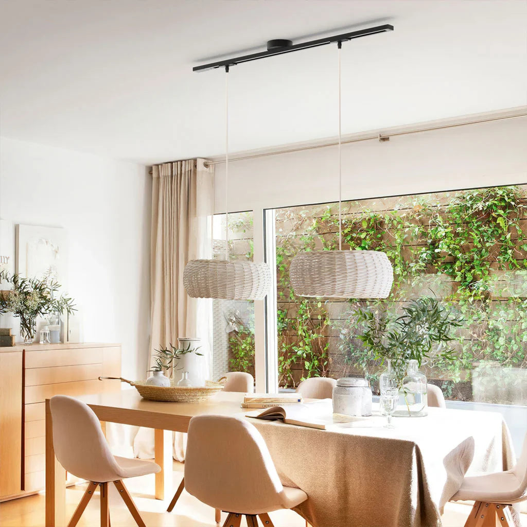 Verstelbare plafondrailhouder voor hanglamp