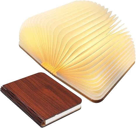 Lampa stołowa w kształcie książki z rozkładanymi stronami