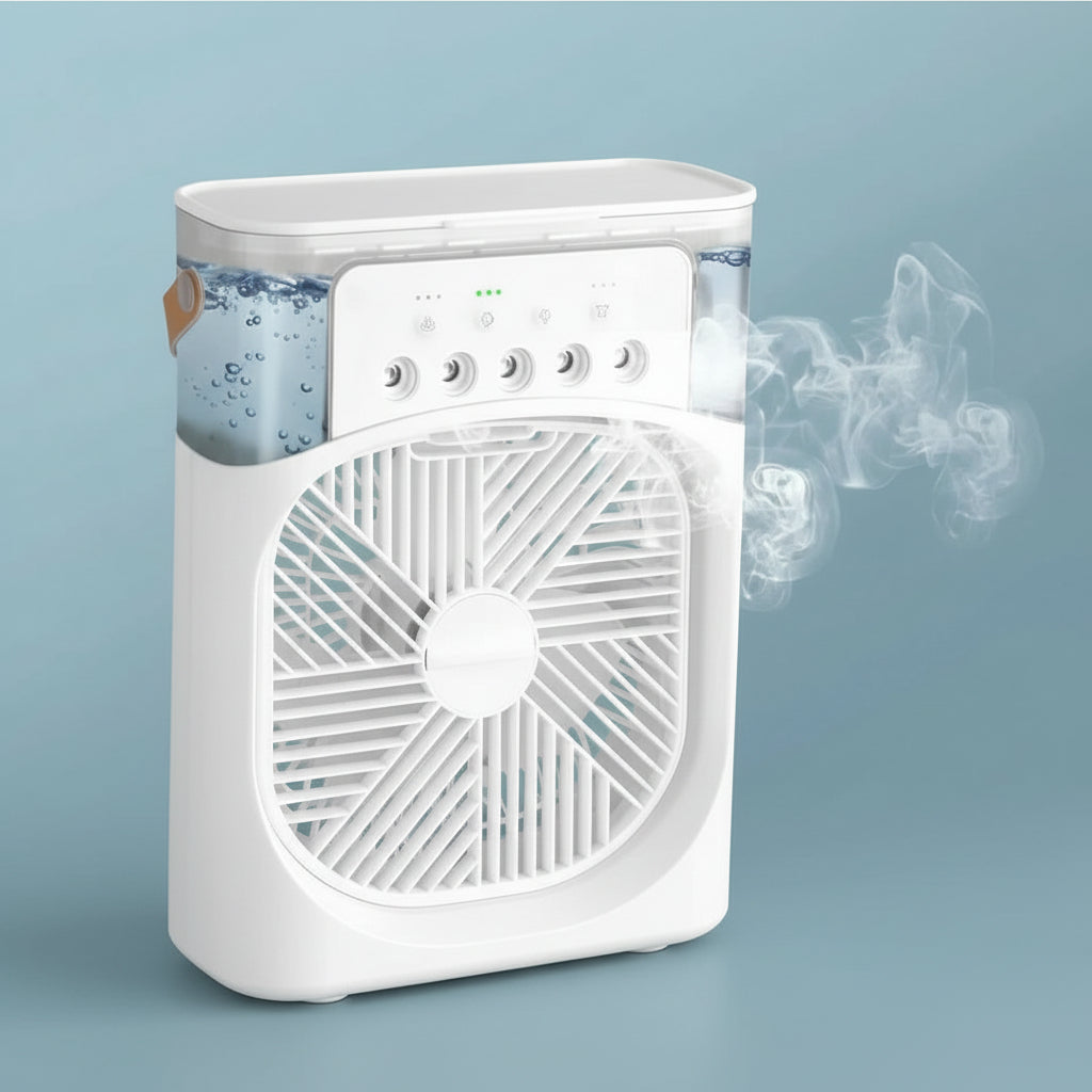 Portable mini humidifier with 2-in-1 fan – desktop cooling