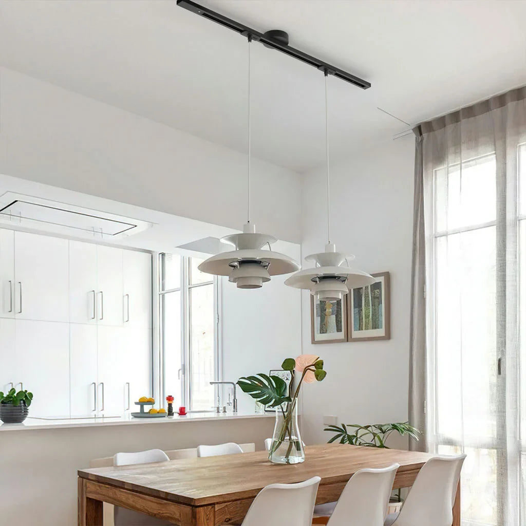 Verstelbare plafondrailhouder voor hanglamp