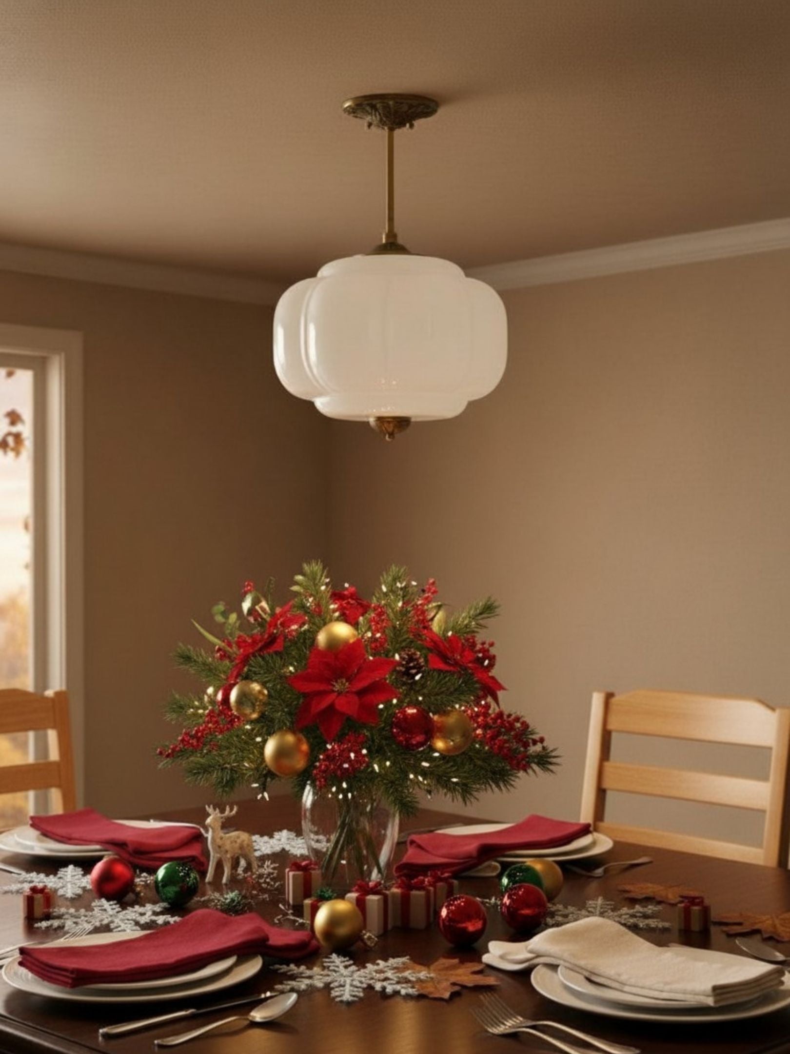 Klasyczna lampa wisząca w kształcie dyni szklana półpłaska